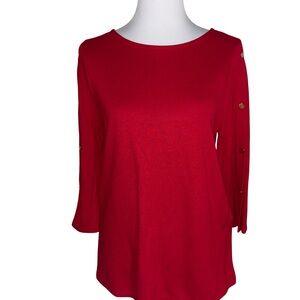 Chico's Vibrant Red Long Sleeve Top